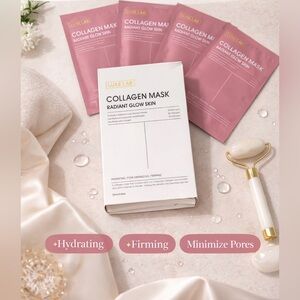 Hydrating • Firming • Pore minimizing Collagen Masks Radiant Glow Skin 4/box